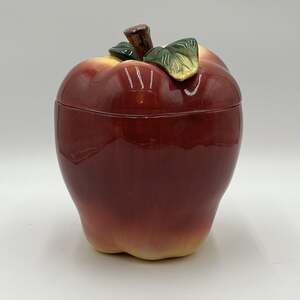 Vintage Cookie Jar Red Apple "Tender Hearts Treasures",Limited Edition 1998